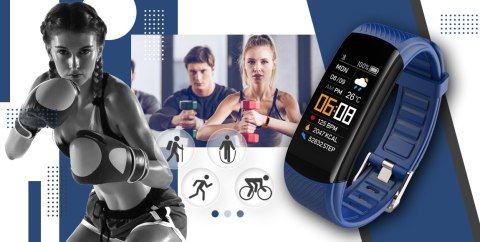 Smartband Giewont Fit&GO Duo GW200-6 - Black + Pasek Smart Navy Giewont Smartband Giewont Fit&GO Duo GW200-6 - Black + Pasek Smart Navy Giewont