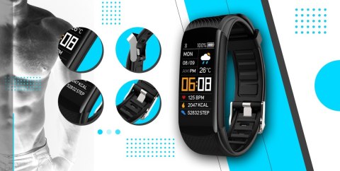 Smartband Giewont Fit&GO Duo GW200-7 - Black + Pasek Sky Blue Giewont Smartband Giewont Fit&GO Duo GW200-7 - Black + Pasek Sky Blue Giewont