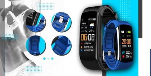 Smartband Giewont Fit&GO Duo GW200-7 - Black + Pasek Sky Blue Giewont Smartband Giewont Fit&GO Duo GW200-7 - Black + Pasek Sky Blue Giewont