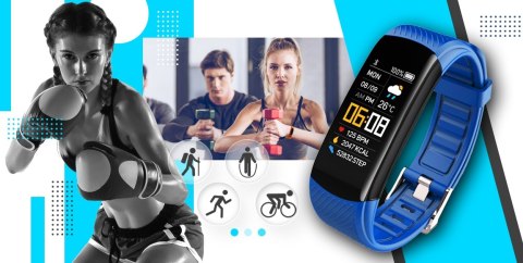 Smartband Giewont Fit&GO Duo GW200-7 - Black + Pasek Sky Blue Giewont Smartband Giewont Fit&GO Duo GW200-7 - Black + Pasek Sky Blue Giewont