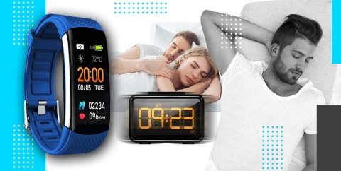Smartband Giewont Fit&GO Duo GW200-7 - Black + Pasek Sky Blue Giewont Smartband Giewont Fit&GO Duo GW200-7 - Black + Pasek Sky Blue Giewont