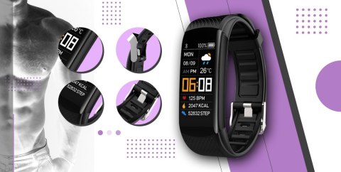 Smartband Giewont Fit&GO Duo GW200-8 - Black + Pasek Touch of Lavender Giewont Smartband Giewont Fit&GO Duo GW200-8 - Black + Pasek Touch of Lavender Giewont