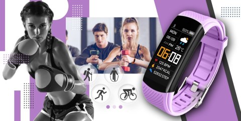 Smartband Giewont Fit&GO Duo GW200-8 - Black + Pasek Touch of Lavender Giewont Smartband Giewont Fit&GO Duo GW200-8 - Black + Pasek Touch of Lavender Giewont