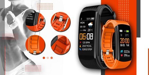 Smartband Giewont Fit&GO Duo GW200-9 - Black + Pasek Orange Power Giewont Smartband Giewont Fit&GO Duo GW200-9 - Black + Pasek Orange Power Giewont
