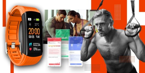 Smartband Giewont Fit&GO Duo GW200-9 - Black + Pasek Orange Power Giewont Smartband Giewont Fit&GO Duo GW200-9 - Black + Pasek Orange Power Giewont