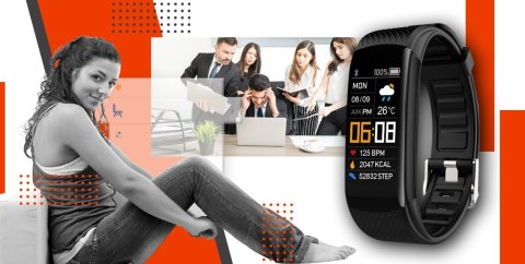 Smartband Giewont Fit&GO Duo GW200-9 - Black + Pasek Orange Power Giewont Smartband Giewont Fit&GO Duo GW200-9 - Black + Pasek Orange Power Giewont