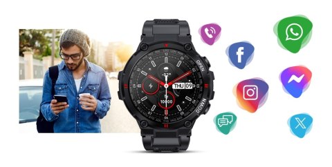 Smartwatch Giewont Focus SmartCall GW430-1 - Carbon Giewont Smartwatch Giewont Focus SmartCall GW430-1 - Carbon Giewont