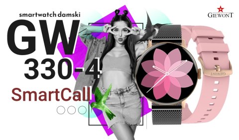 Smartwatch Giewont Supernova SmartCall GW330-4 Black Shine/Powder Pink Giewont Smartwatch Giewont Supernova SmartCall GW330-4 Black Shine/Powder Pink Giewont