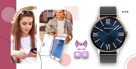 Smartwatch Giewont Supernova SmartCall GW330-4 Black Shine/Powder Pink Giewont Smartwatch Giewont Supernova SmartCall GW330-4 Black Shine/Powder Pink Giewont
