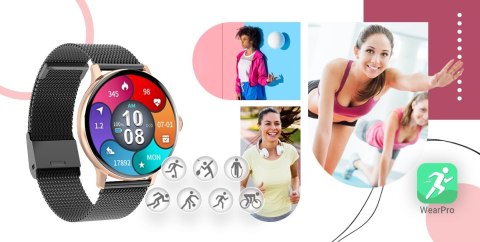 Smartwatch Giewont Supernova SmartCall GW330-4 Black Shine/Powder Pink Giewont Smartwatch Giewont Supernova SmartCall GW330-4 Black Shine/Powder Pink Giewont