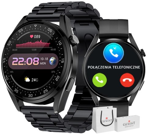 Smartwatch Giewont Vertex SmartCall GW450-1 Carbon/Carbon Silikon Giewont Smartwatch Giewont Vertex SmartCall GW450-1 Carbon/Carbon Silikon Giewont