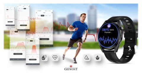 Smartwatch Giewont Vertex SmartCall GW450-1 Carbon/Carbon Silikon Giewont Smartwatch Giewont Vertex SmartCall GW450-1 Carbon/Carbon Silikon Giewont
