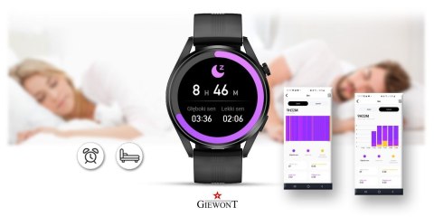 Smartwatch Giewont Vertex SmartCall GW450-1 Carbon/Carbon Silikon Giewont Smartwatch Giewont Vertex SmartCall GW450-1 Carbon/Carbon Silikon Giewont