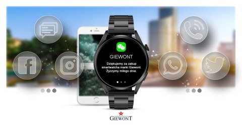 Smartwatch Giewont Vertex SmartCall GW450-2 Carbon/Carbon Leather Giewont Smartwatch Giewont Vertex SmartCall GW450-2 Carbon/Carbon Leather Giewont