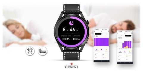 Smartwatch Giewont Vertex SmartCall GW450-2 Carbon/Carbon Leather Giewont Smartwatch Giewont Vertex SmartCall GW450-2 Carbon/Carbon Leather Giewont