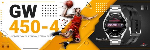 Smartwatch Giewont Vertex SmartCall GW450-4 Silver/Carbon Silikon Giewont Smartwatch Giewont Vertex SmartCall GW450-4 Silver/Carbon Silikon Giewont