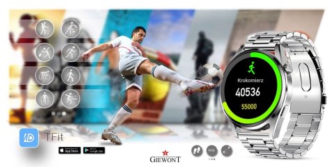 Smartwatch Giewont Vertex SmartCall GW450-4 Silver/Carbon Silikon Giewont Smartwatch Giewont Vertex SmartCall GW450-4 Silver/Carbon Silikon Giewont
