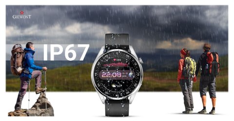 Smartwatch Giewont Vertex SmartCall GW450-4 Silver/Carbon Silikon Giewont Smartwatch Giewont Vertex SmartCall GW450-4 Silver/Carbon Silikon Giewont