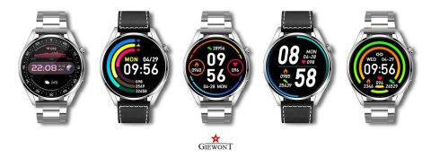 Smartwatch Giewont Vertex SmartCall GW450-5 Silver/Carbon Leather Giewont Smartwatch Giewont Vertex SmartCall GW450-5 Silver/Carbon Leather Giewont