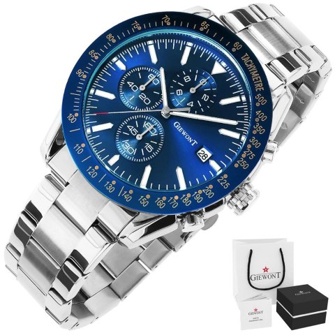 Zegarek Męski Giewont PrimeChrono GW8620-2 Chronograf Silver/Blue Giewont Zegarek Męski Giewont PrimeChrono GW8620-2 Chronograf Silver/Blue Giewont