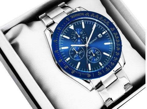 Zegarek Męski Giewont PrimeChrono GW8620-2 Chronograf Silver/Blue Giewont Zegarek Męski Giewont PrimeChrono GW8620-2 Chronograf Silver/Blue Giewont