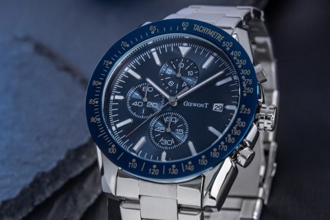 Zegarek Męski Giewont PrimeChrono GW8620-2 Chronograf Silver/Blue Giewont Zegarek Męski Giewont PrimeChrono GW8620-2 Chronograf Silver/Blue Giewont