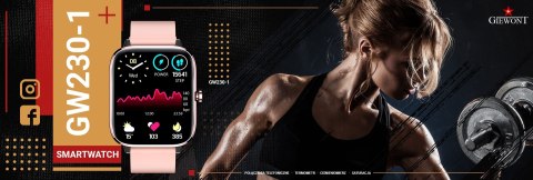Smartwatch Giewont Dynamic SmartCall GW230-1 - Rose Gold/Powder Pink Giewont Smartwatch Giewont Dynamic SmartCall GW230-1 - Rose Gold/Powder Pink Giewont
