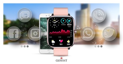 Smartwatch Giewont Dynamic SmartCall GW230-1 - Rose Gold/Powder Pink Giewont Smartwatch Giewont Dynamic SmartCall GW230-1 - Rose Gold/Powder Pink Giewont