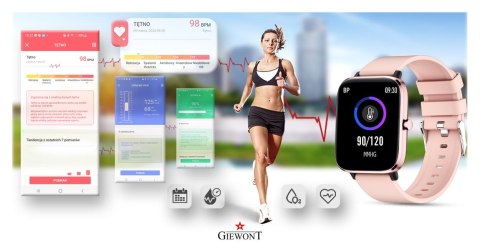 Smartwatch Giewont Dynamic SmartCall GW230-1 - Rose Gold/Powder Pink Giewont Smartwatch Giewont Dynamic SmartCall GW230-1 - Rose Gold/Powder Pink Giewont