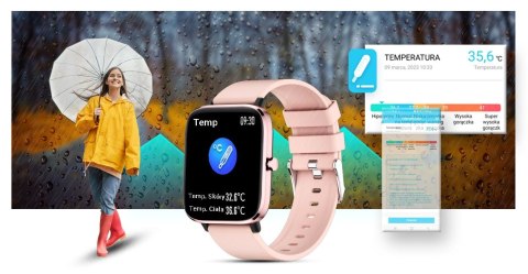 Smartwatch Giewont Dynamic SmartCall GW230-1 - Rose Gold/Powder Pink Giewont Smartwatch Giewont Dynamic SmartCall GW230-1 - Rose Gold/Powder Pink Giewont