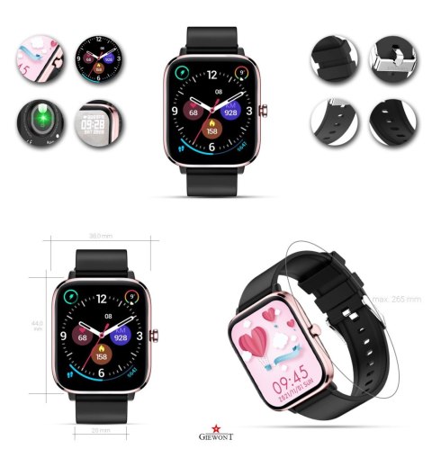 Smartwatch Giewont Dynamic SmartCall GW230-3 - Rose Gold/Black Effect Giewont Smartwatch Giewont Dynamic SmartCall GW230-3 - Rose Gold/Black Effect Giewont