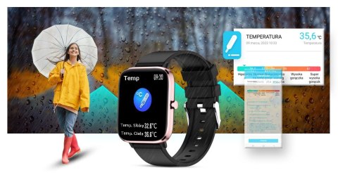 Smartwatch Giewont Dynamic SmartCall GW230-3 - Rose Gold/Black Effect Giewont Smartwatch Giewont Dynamic SmartCall GW230-3 - Rose Gold/Black Effect Giewont