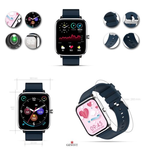 Smartwatch Giewont Dynamic SmartCall GW230-4 - Silver/Deep Ocean Giewont Smartwatch Giewont Dynamic SmartCall GW230-4 - Silver/Deep Ocean Giewont