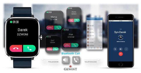 Smartwatch Giewont Dynamic SmartCall GW230-4 - Silver/Deep Ocean Giewont Smartwatch Giewont Dynamic SmartCall GW230-4 - Silver/Deep Ocean Giewont