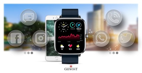 Smartwatch Giewont Dynamic SmartCall GW230-4 - Silver/Deep Ocean Giewont Smartwatch Giewont Dynamic SmartCall GW230-4 - Silver/Deep Ocean Giewont