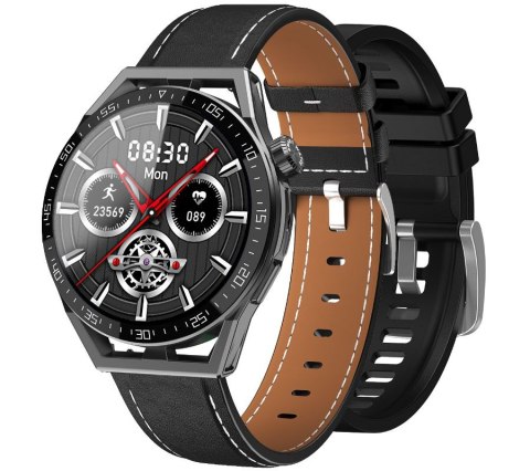Smartwatch Rubicon RNCE88-1 Czarny- Czarny Pasek Silikonowy + Czarny Pasek Skórzany RUBICON Smartwatch Rubicon RNCE88-1 Czarny- Czarny Pasek Silikonowy + Czarny Pasek Skórzany RUBICON