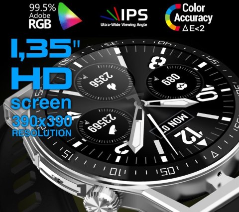 Smartwatch Rubicon RNCE88-1 Czarny- Czarny Pasek Silikonowy + Czarny Pasek Skórzany RUBICON Smartwatch Rubicon RNCE88-1 Czarny- Czarny Pasek Silikonowy + Czarny Pasek Skórzany RUBICON