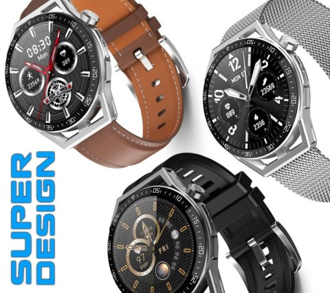 Smartwatch Rubicon RNCE88-1 Czarny- Czarny Pasek Silikonowy + Czarny Pasek Skórzany RUBICON Smartwatch Rubicon RNCE88-1 Czarny- Czarny Pasek Silikonowy + Czarny Pasek Skórzany RUBICON
