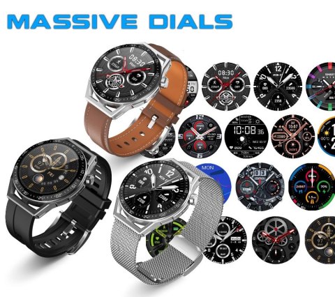 Smartwatch Rubicon RNCE88-1 Czarny- Czarny Pasek Silikonowy + Czarny Pasek Skórzany RUBICON Smartwatch Rubicon RNCE88-1 Czarny- Czarny Pasek Silikonowy + Czarny Pasek Skórzany RUBICON