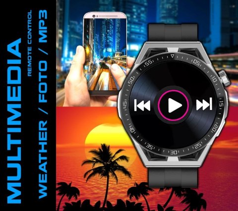 Smartwatch Rubicon RNCE88-2 Czarny- Czarny Pasek Silikonowy + Czarna Bransoleta RUBICON Smartwatch Rubicon RNCE88-2 Czarny- Czarny Pasek Silikonowy + Czarna Bransoleta RUBICON
