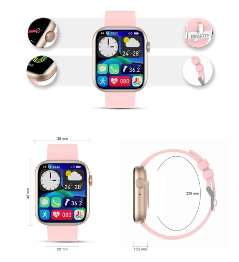 Smartwatch Damski Gravity GT3-1 Gravity Smartwatch Damski Gravity GT3-1 Gravity