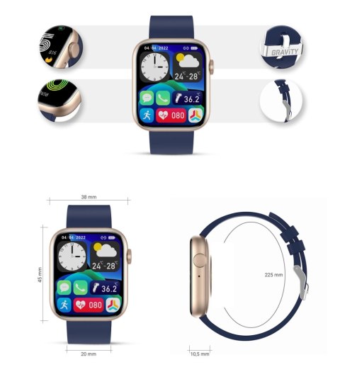 Smartwatch Damski Gravity GT3-4 Gravity Smartwatch Damski Gravity GT3-4 Gravity