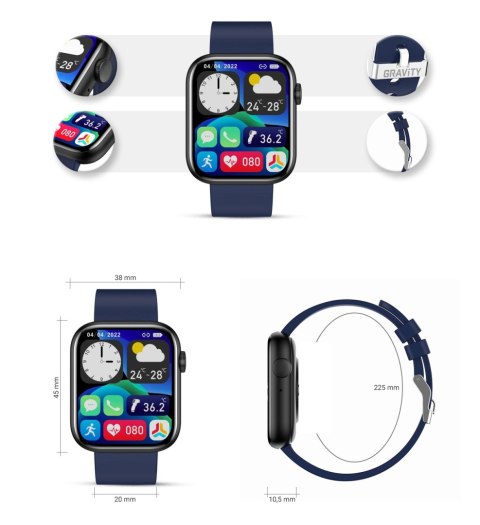 Smartwatch Damski Gravity GT3-5 Gravity Smartwatch Damski Gravity GT3-5 Gravity