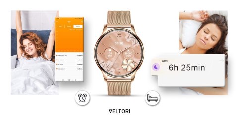 Smartwatch Damski Veltori VT300-1 Złota Bransoleta VELTORI Smartwatch Damski Veltori VT300-1 Złota Bransoleta VELTORI