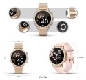 Smartwatch Damski Veltori VT310-1 Złota Bransoleta + Różowy Pasek Silikonowy VELTORI