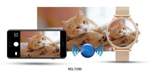 Smartwatch Damski Veltori VT310-1 Złota Bransoleta + Różowy Pasek Silikonowy VELTORI Smartwatch Damski Veltori VT310-1 Złota Bransoleta + Różowy Pasek Silikonowy VELTORI