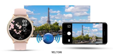 Smartwatch Damski Veltori VT310-1 Złota Bransoleta + Różowy Pasek Silikonowy VELTORI Smartwatch Damski Veltori VT310-1 Złota Bransoleta + Różowy Pasek Silikonowy VELTORI