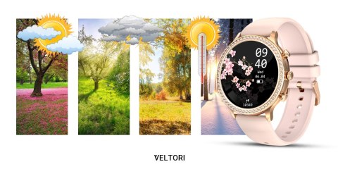 Smartwatch Damski Veltori VT310-1 Złota Bransoleta + Różowy Pasek Silikonowy VELTORI Smartwatch Damski Veltori VT310-1 Złota Bransoleta + Różowy Pasek Silikonowy VELTORI