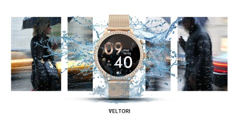 Smartwatch Damski Veltori VT310-1 Złota Bransoleta + Różowy Pasek Silikonowy VELTORI Smartwatch Damski Veltori VT310-1 Złota Bransoleta + Różowy Pasek Silikonowy VELTORI