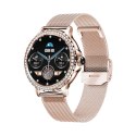 Smartwatch Damski Veltori VT320-1 Złota Bransoleta + Różowy Pasek Silikonowy VELTORI